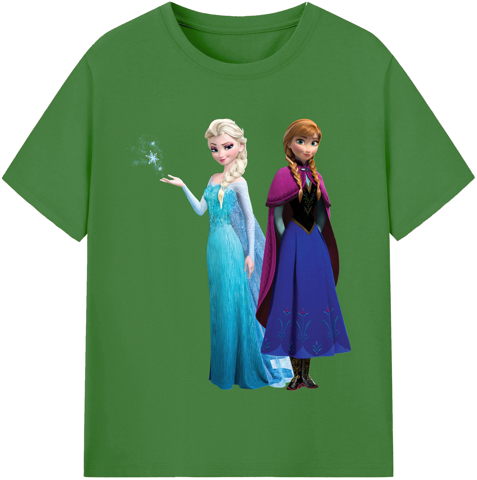 （画像用） アナと雪の女王 アンナ エルサ Frozen Anna Elsa レディースカジュアルプリントTシャツ（綿100％）